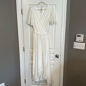 Baltic Born White Flowing Wrap Maxi Dress
